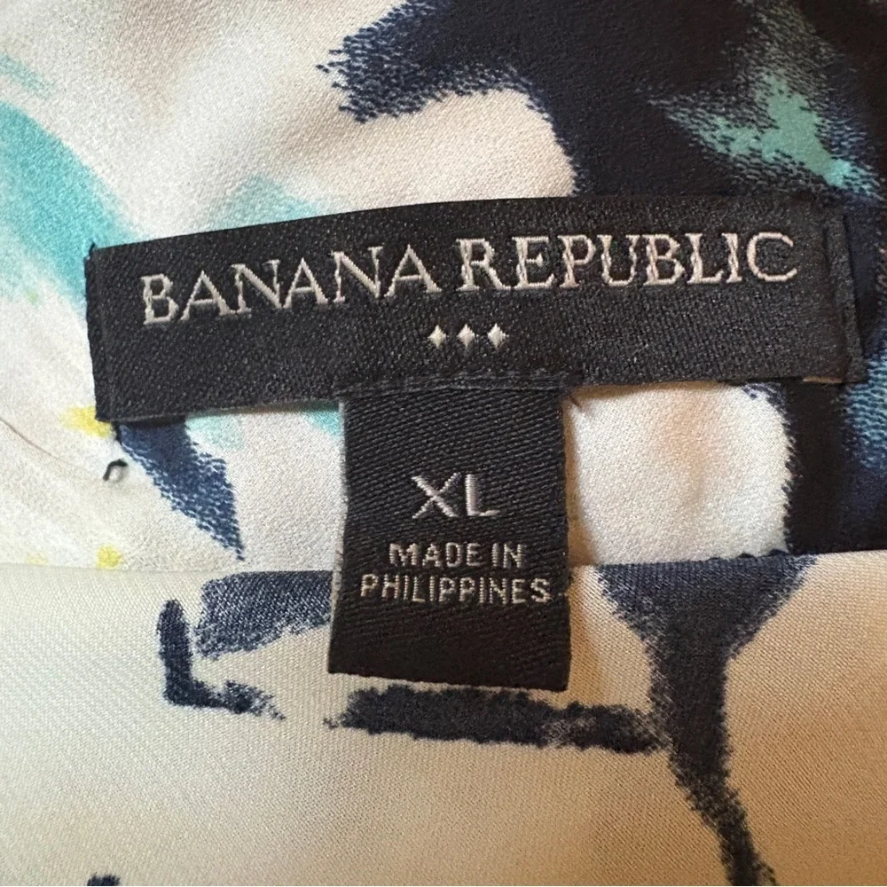 Banana Republic Floral Midi Skirt in Navy, White, Teal & Yellow - Picture 3 of 4